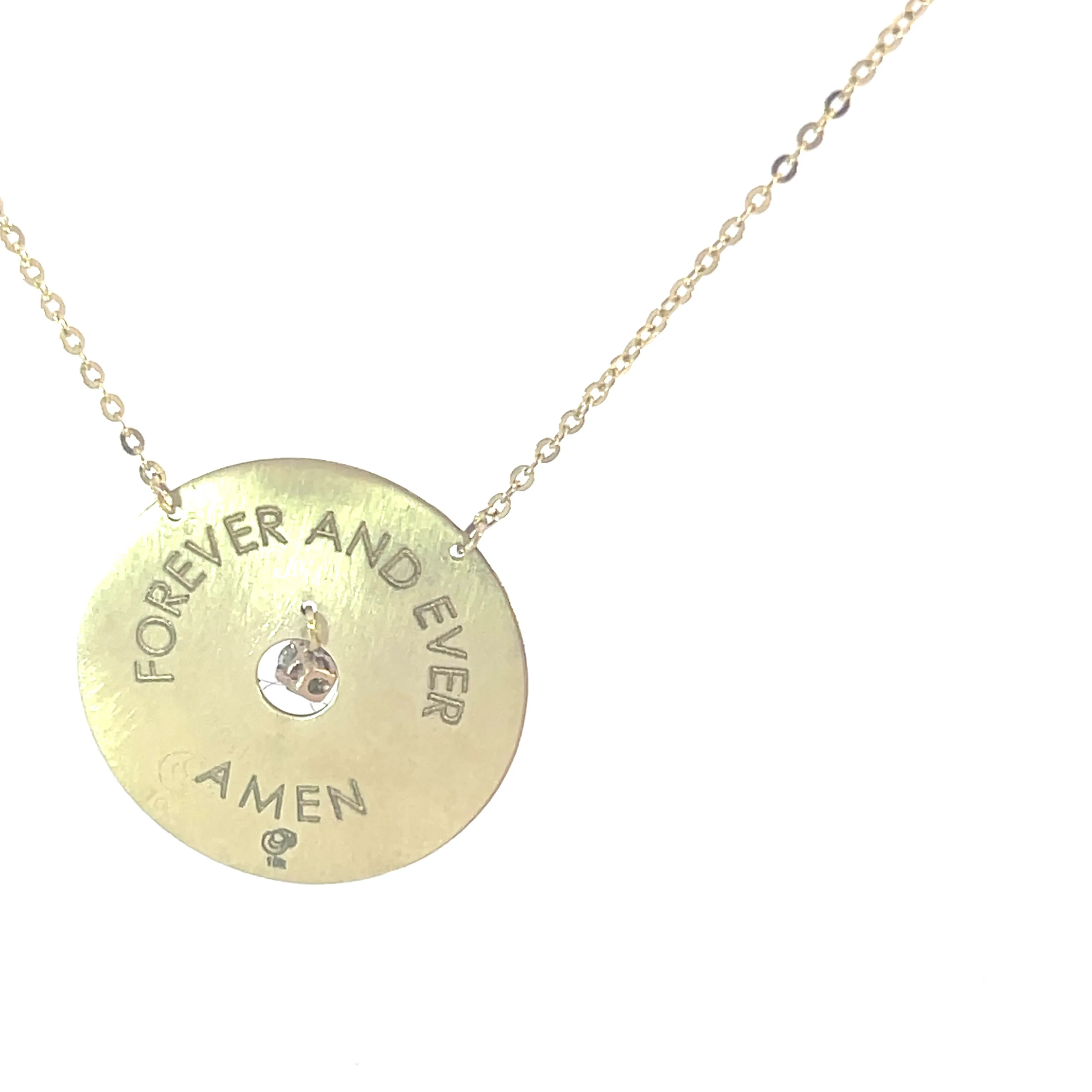 10K Yellow Gold Lord's Prayer Medallion Necklace