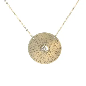 10K Yellow Gold Lord's Prayer Medallion Necklace