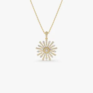 14k Baguette Diamond Unique Necklace