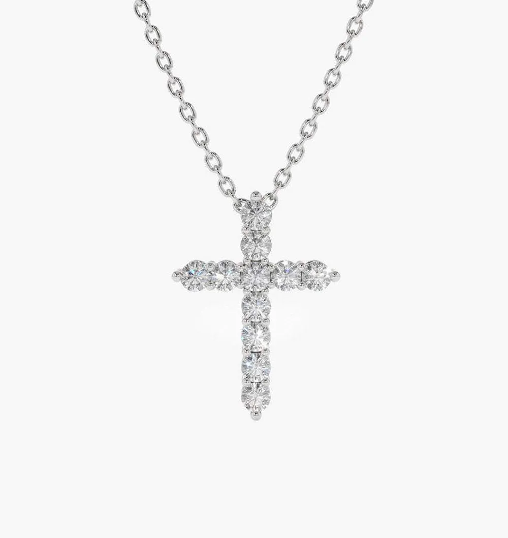 14k Diamond Cross Necklace