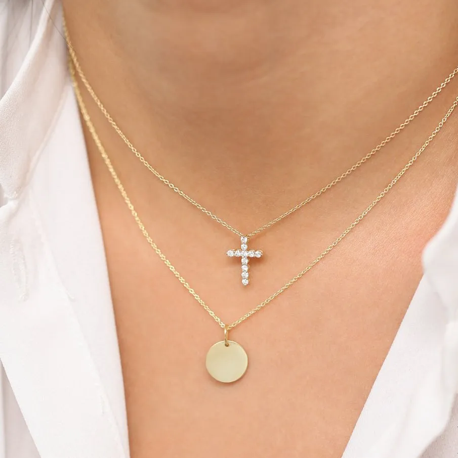 14k Diamond Cross Necklace