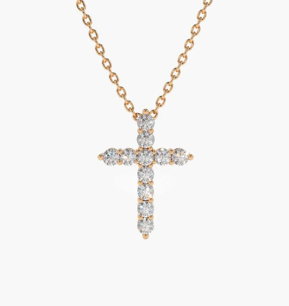 14k Diamond Cross Necklace