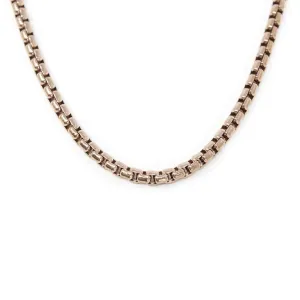 18 Inch Stainless Steel Box Chain Necklace Rose Gold Plated