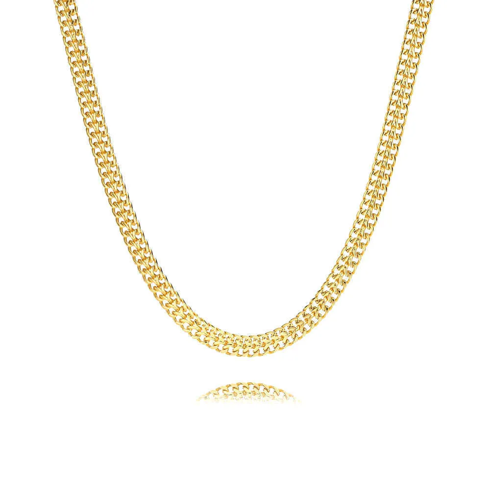 18K Gold Plated Double Row Women Chain Necklace