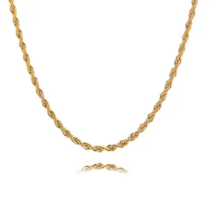 18K Gold Plated Multilayer 2/3/4/5MM Width 40/45/50/55CM Length Chain Necklace