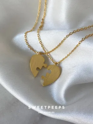 18K Puzzle Piece Necklaces (2 Necklaces)