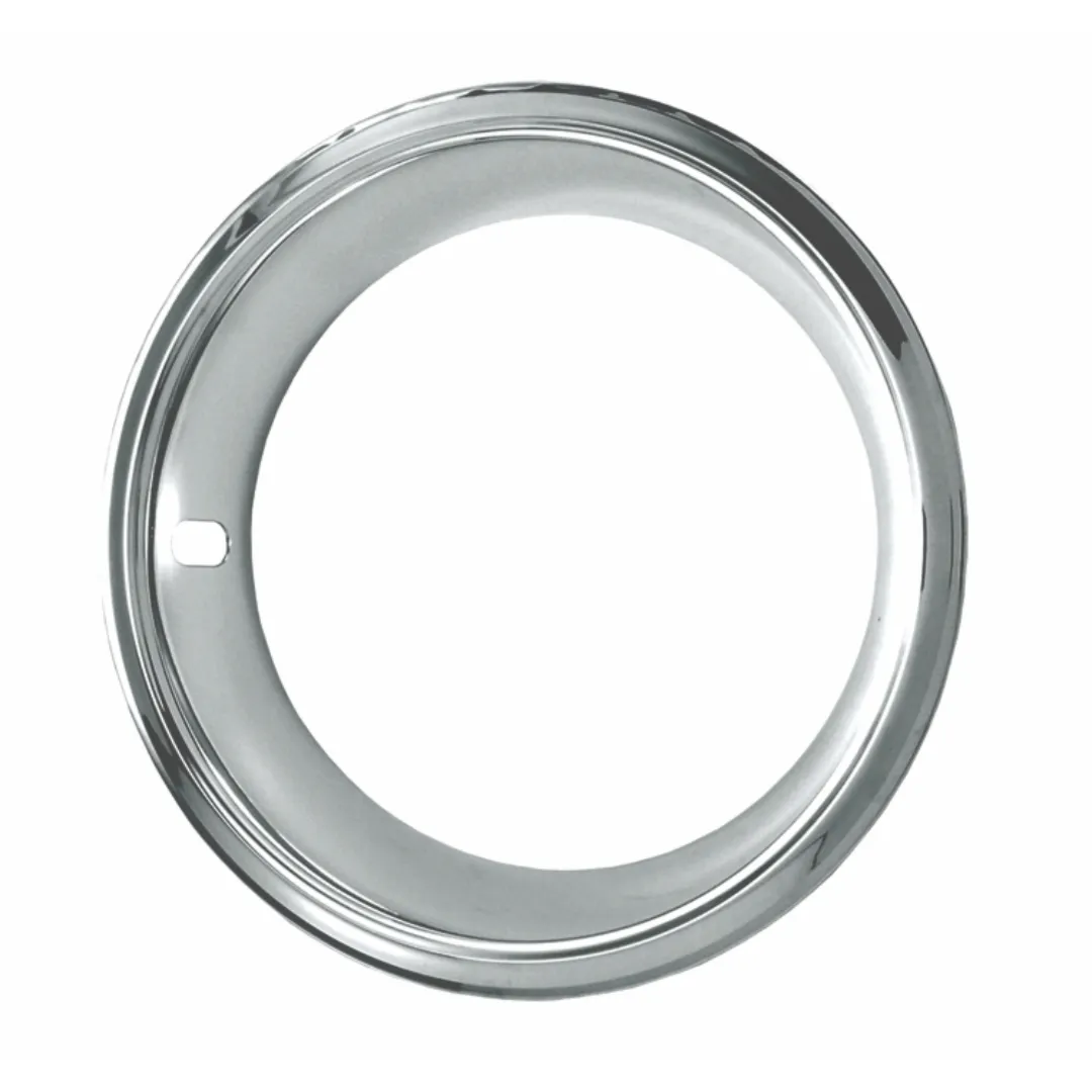 1967-1974 Chevrolet Camaro 14" Deep Dish Triple Chrome Plated Stainless Trim Ring Set 3" Wide - With Stepped Edge