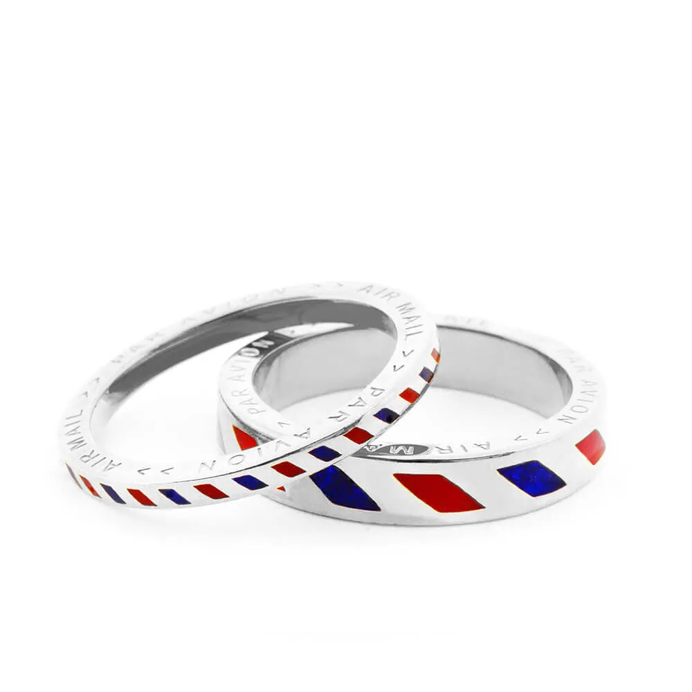 Air Mail Ring, Slim, Silver