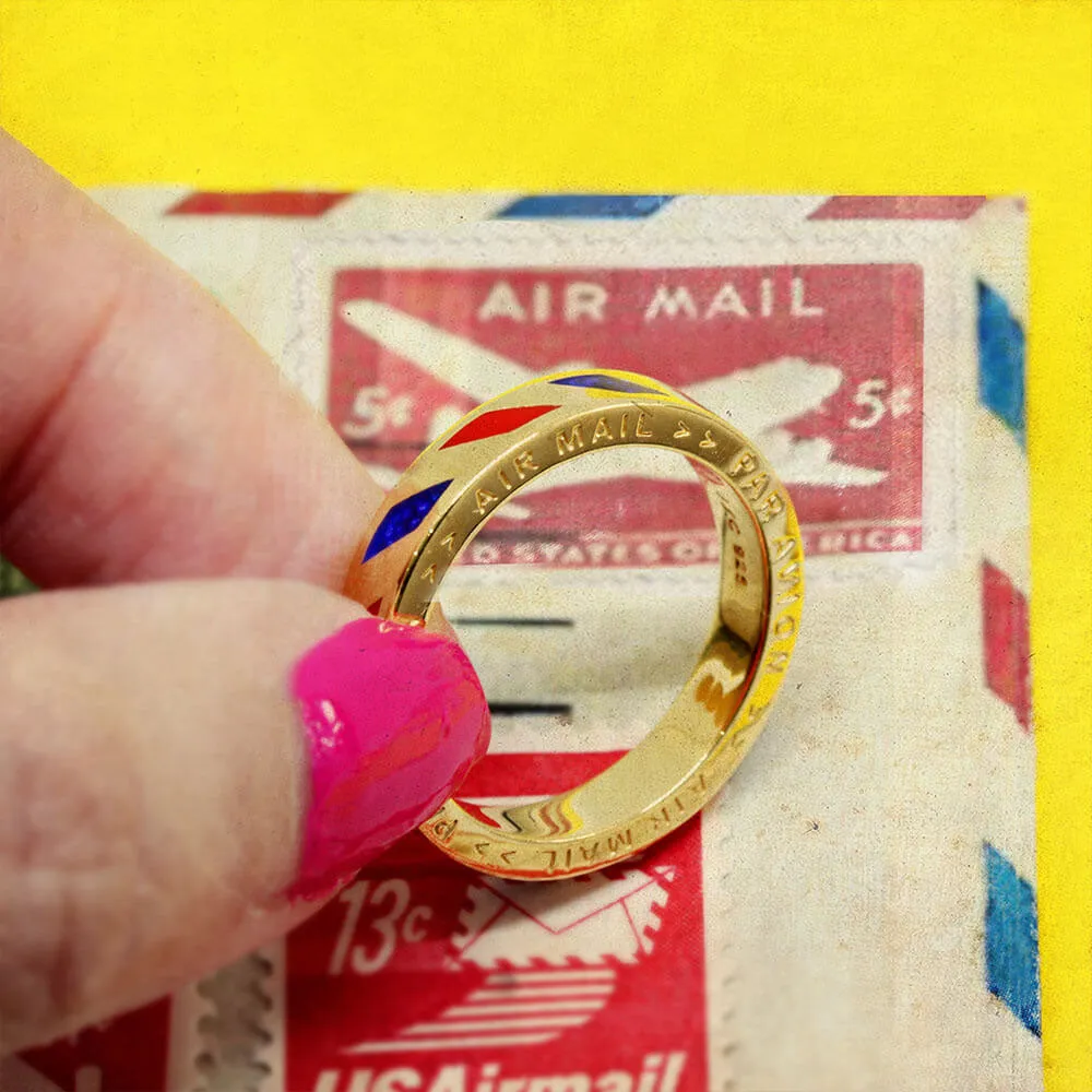 Air Mail Ring, Slim, Silver