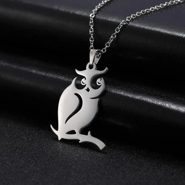 Animal Necklaces Stainless Steel- Pig, Koala, Doggy, Cat, Owl Gold or Silver Tone