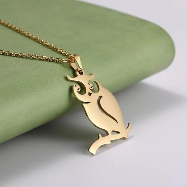 Animal Necklaces Stainless Steel- Pig, Koala, Doggy, Cat, Owl Gold or Silver Tone