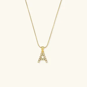 Augustine Initial Letter Pearl Necklace