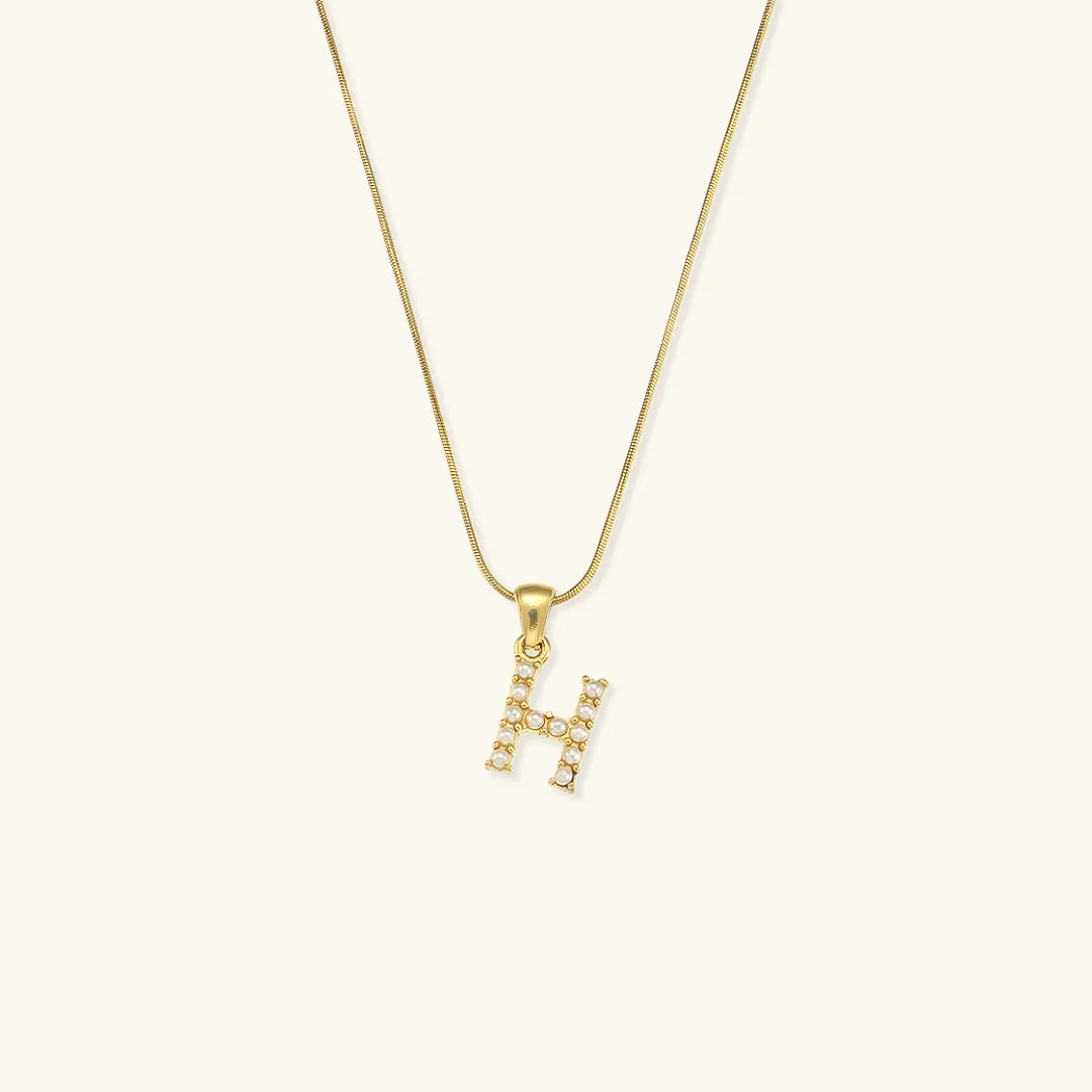 Augustine Initial Letter Pearl Necklace