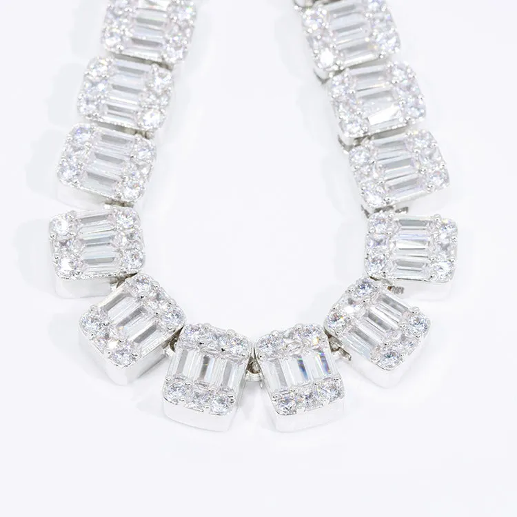 Baguette Iced Out Cuban Chain Necklace