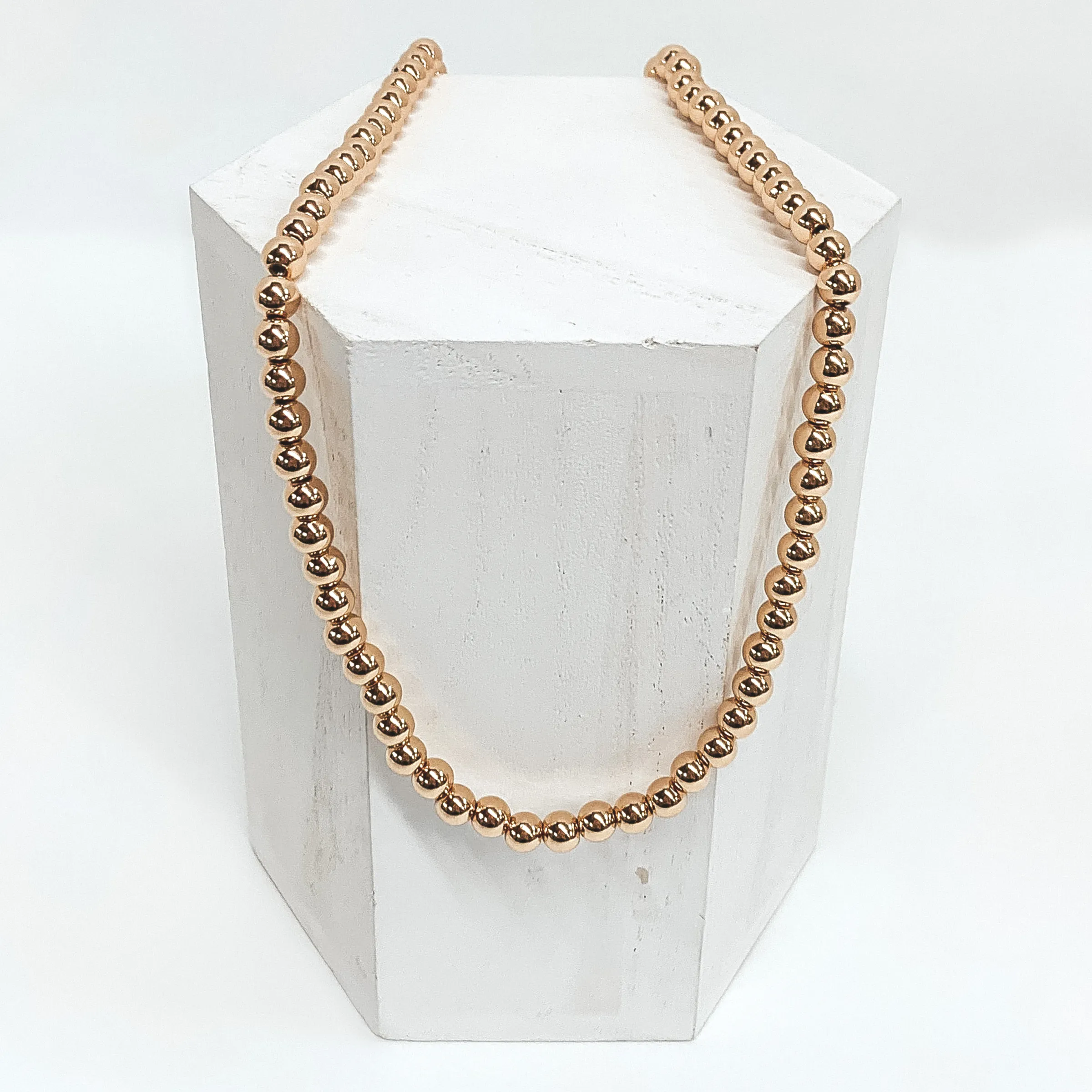 Beaded Bliss 6mm Necklace in Gold