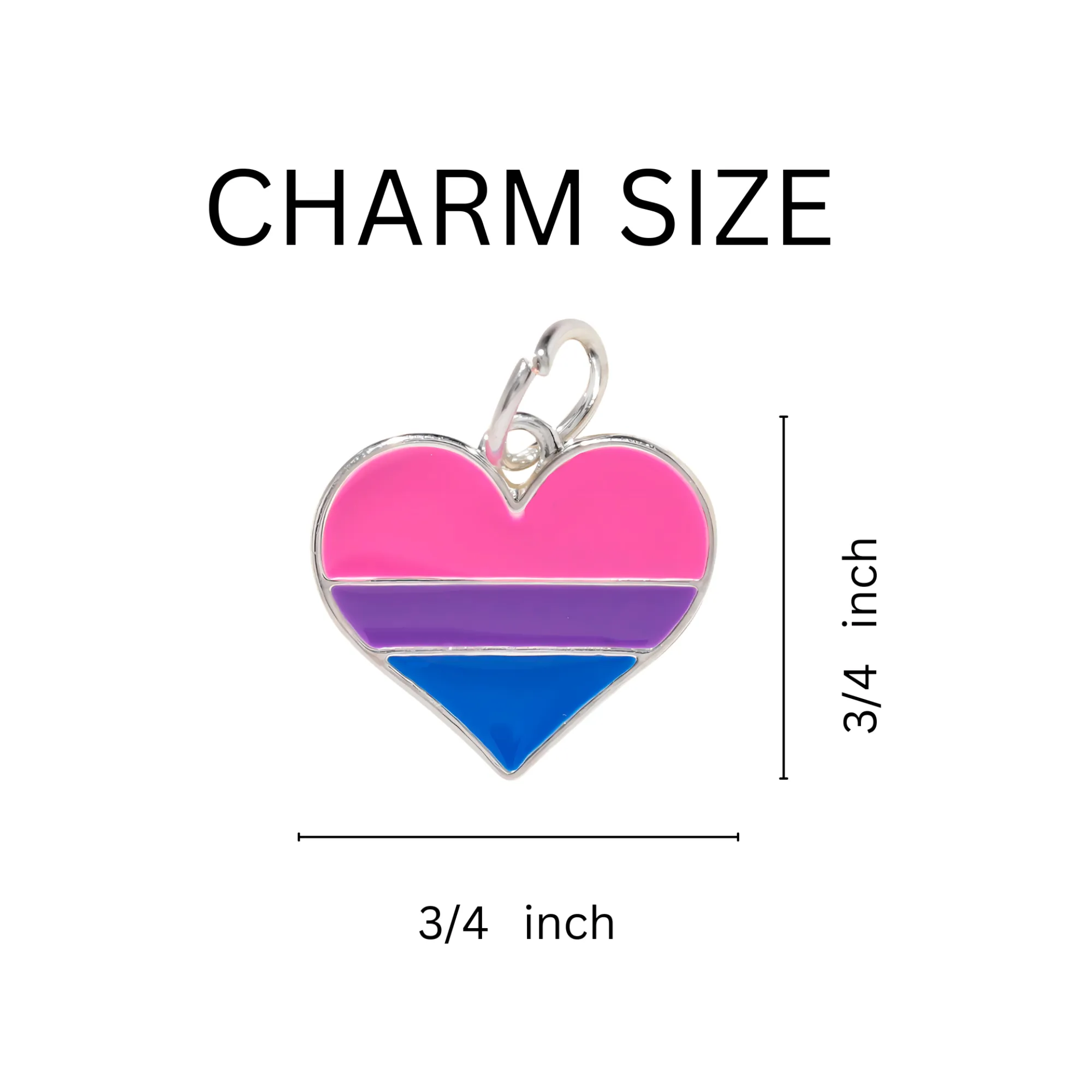 Bisexual Flag Heart Necklaces