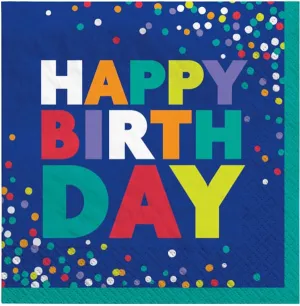 Bold Happy Birthday Value Luncheon Napkins