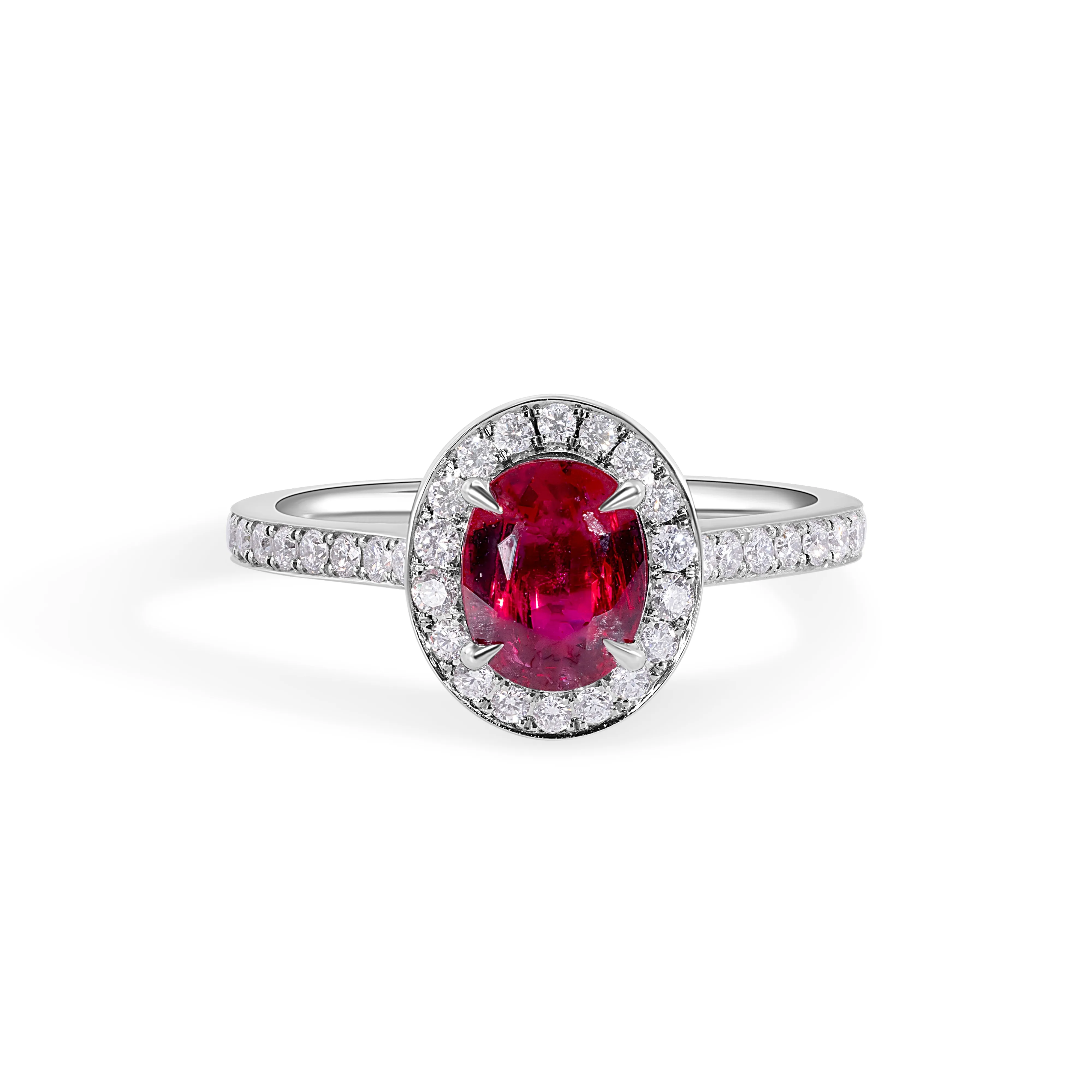 Brilliant Cut Spinel With Diamond Halo