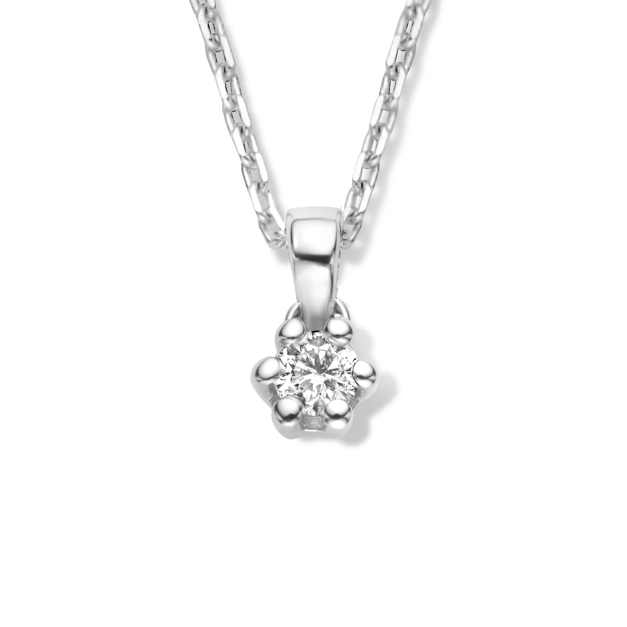 De la Paix Emily 14 karat white gold necklace with diamond 0.05 carat