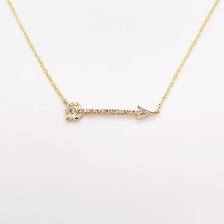 Diamond Arrow Pendant Necklace