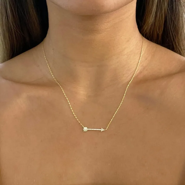 Diamond Arrow Pendant Necklace