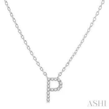 Diamond Initial Necklace- "P"