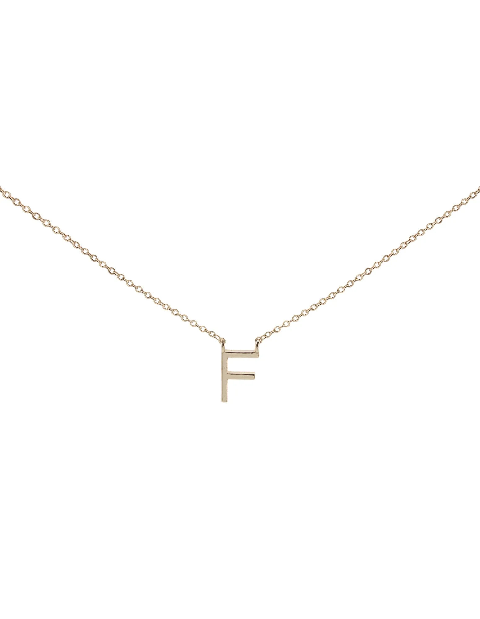 Elly Lou Timeless Initial Necklace - F- Silver