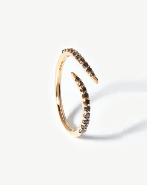 Fine Open Claw Ring | 14ct Solid Gold/Black Diamond