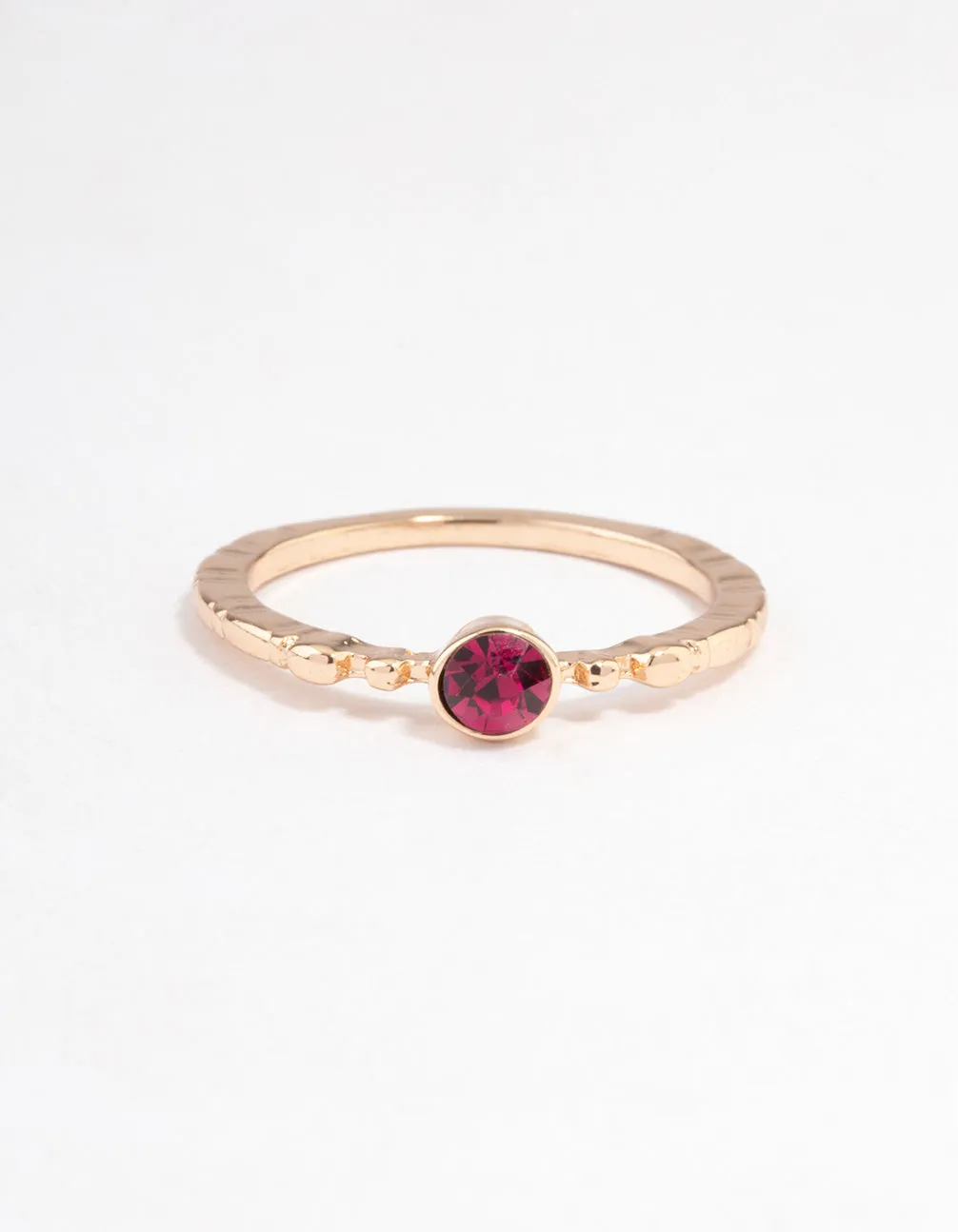 Fuchsia Beaded Band Ring