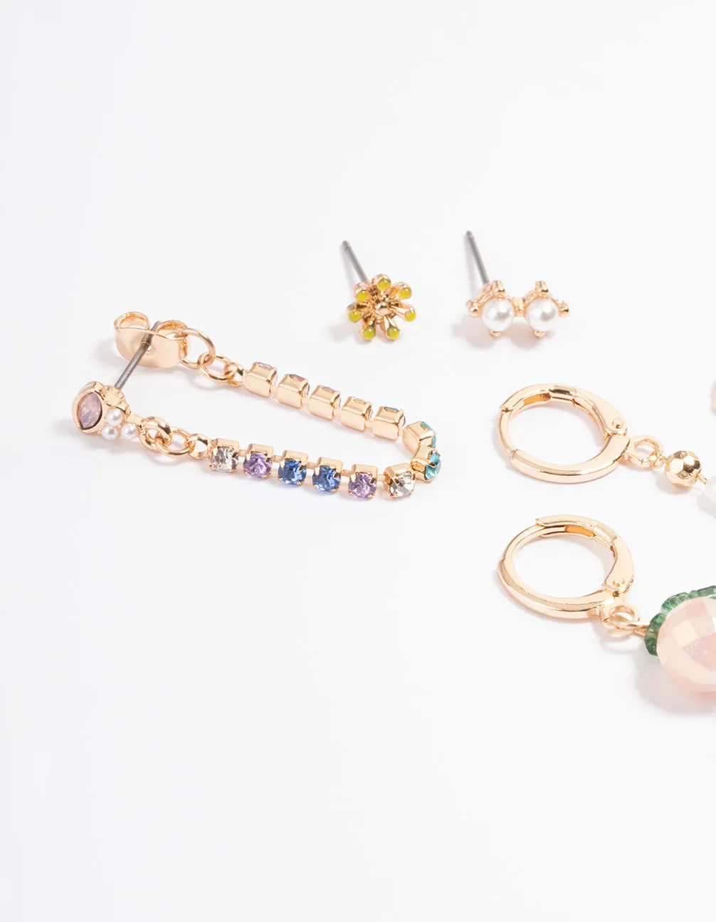 Gold Peach Pearl Earring Pack