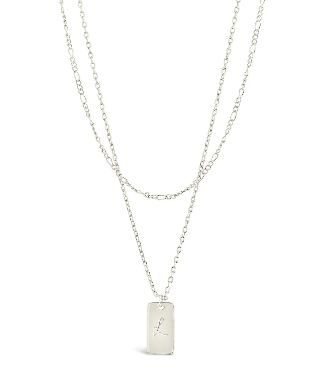 Initial Tag Layered Chain Necklace