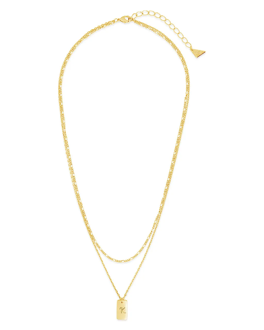 Initial Tag Layered Chain Necklace