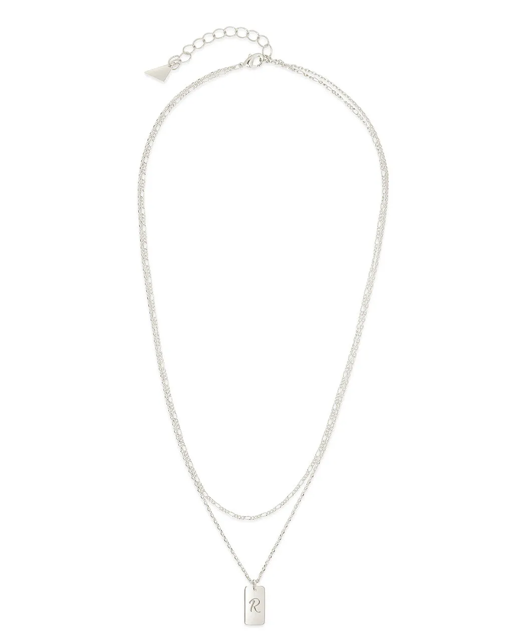 Initial Tag Layered Chain Necklace