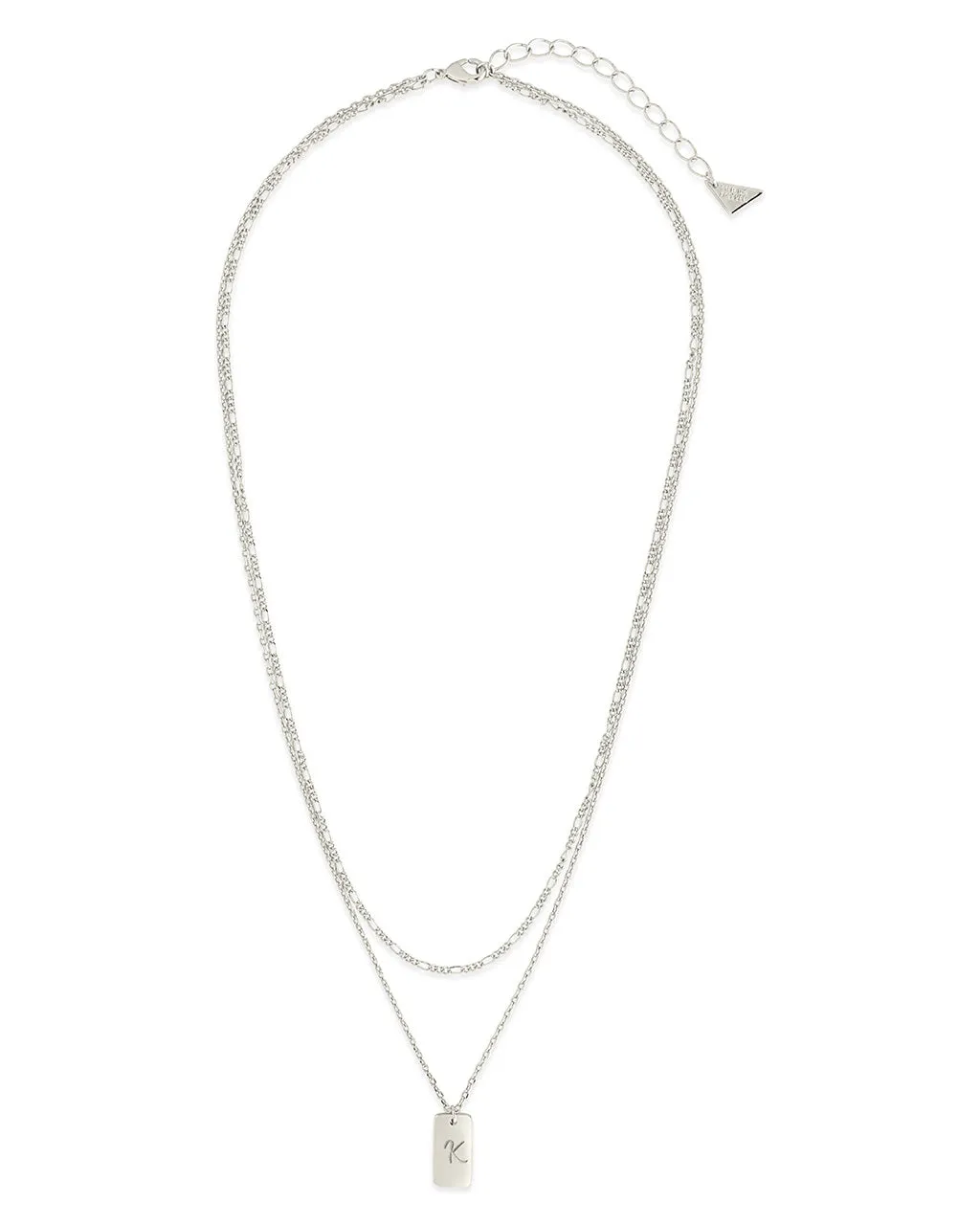 Initial Tag Layered Chain Necklace