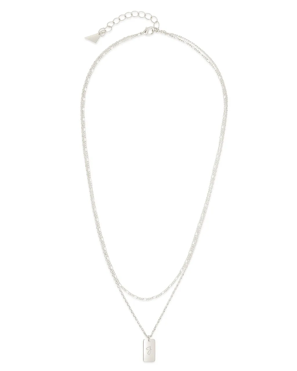 Initial Tag Layered Chain Necklace