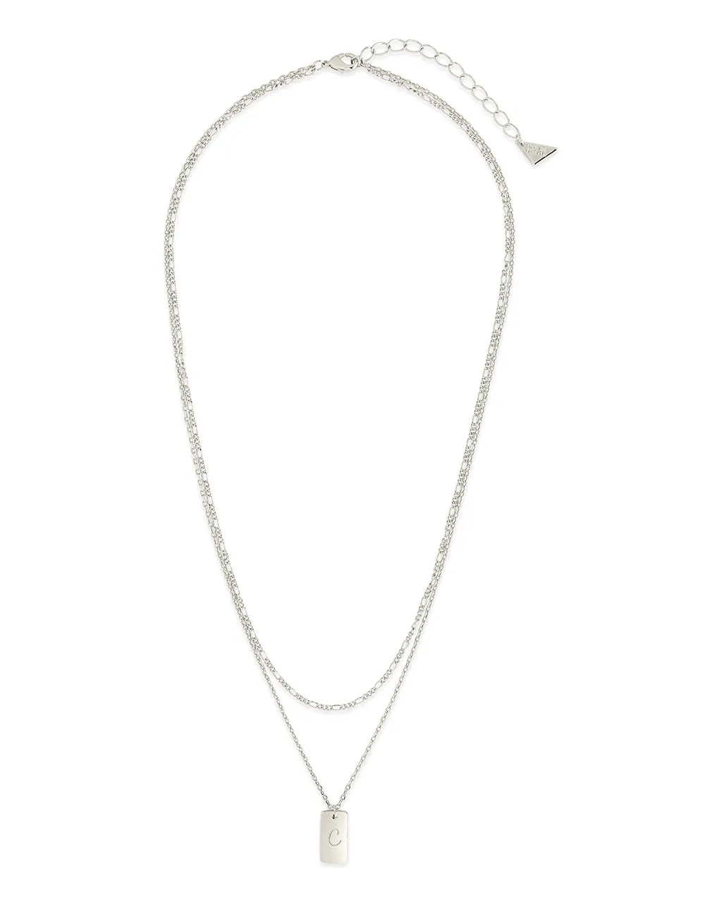 Initial Tag Layered Chain Necklace