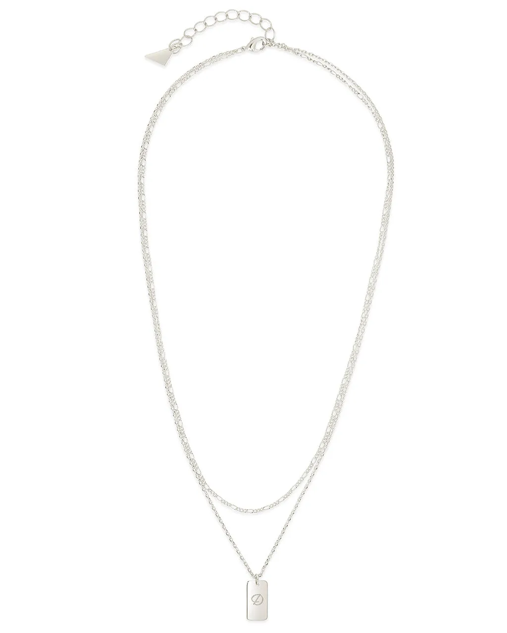 Initial Tag Layered Chain Necklace