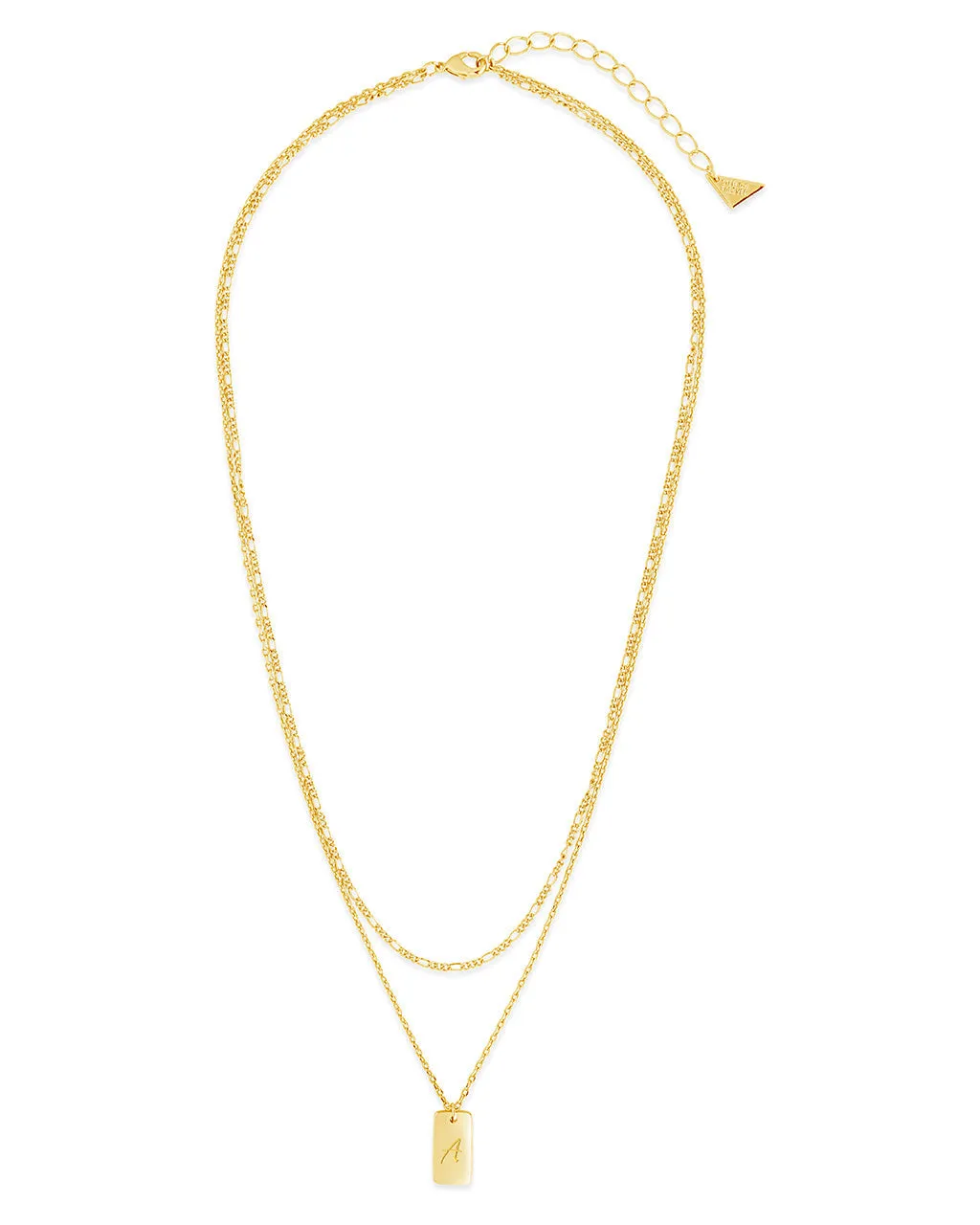 Initial Tag Layered Chain Necklace