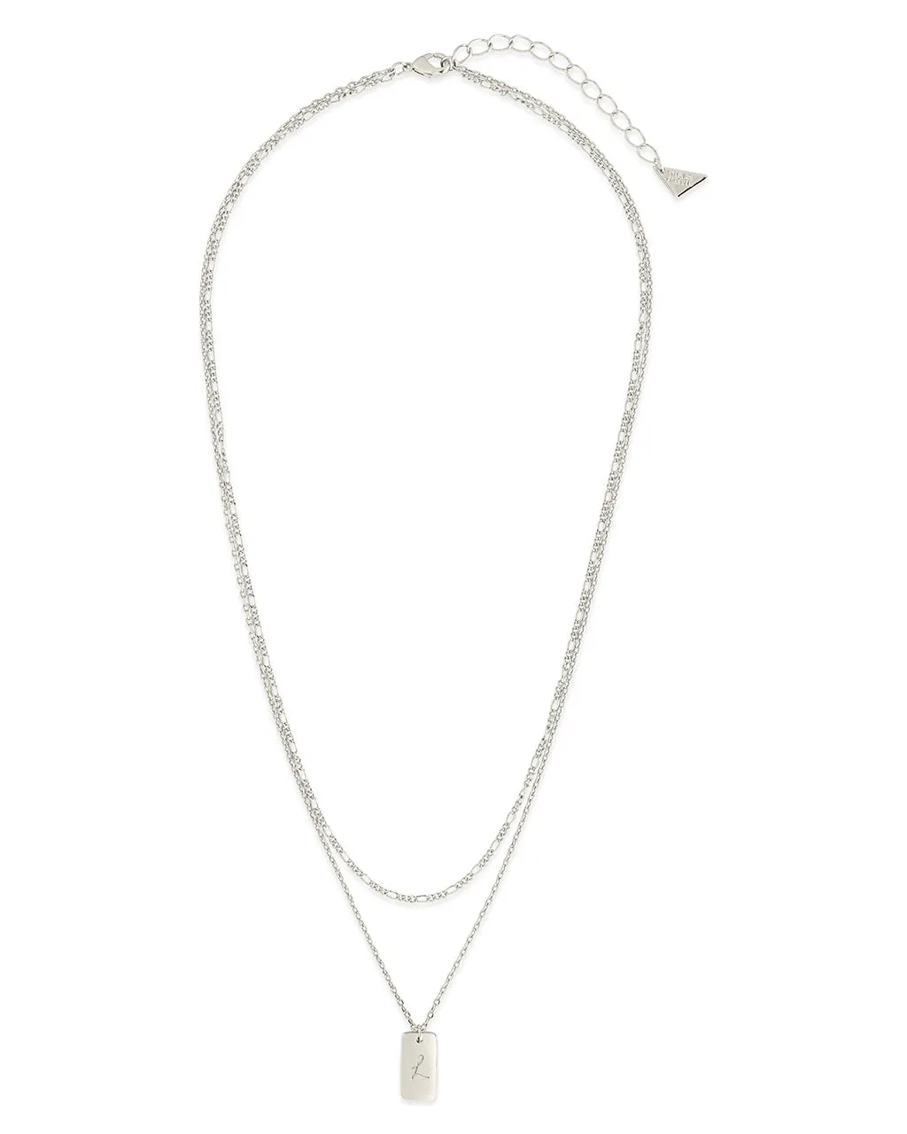 Initial Tag Layered Chain Necklace