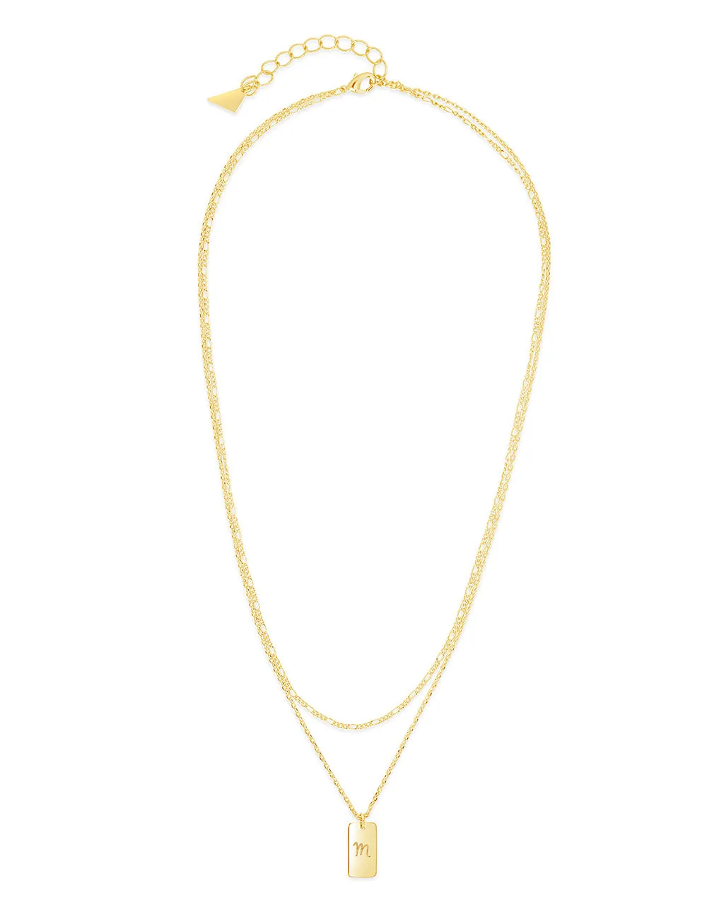 Initial Tag Layered Chain Necklace