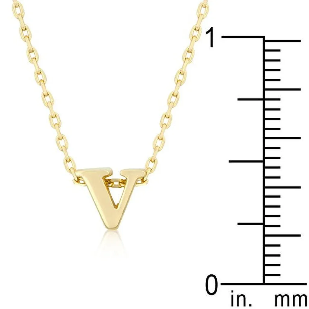 Initial V Gold Pendant