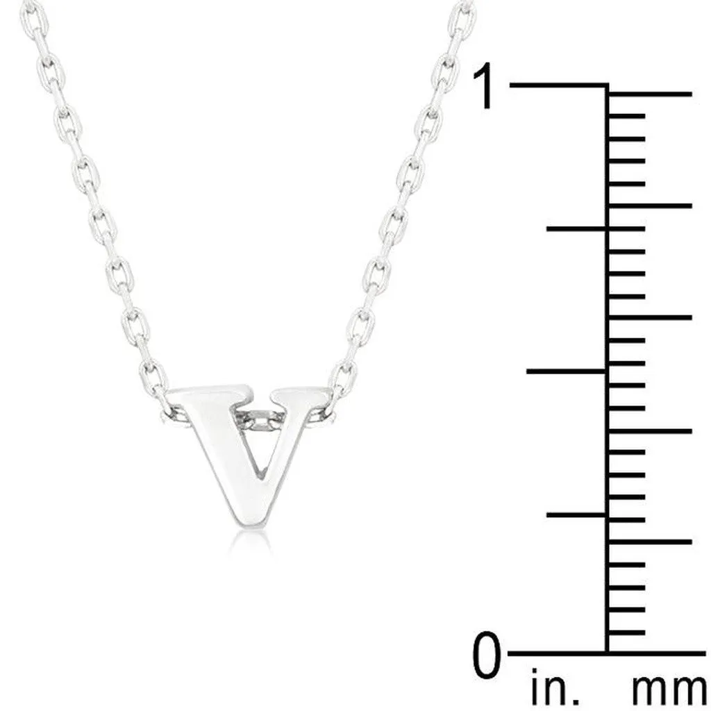 Initial V Silver Pendant