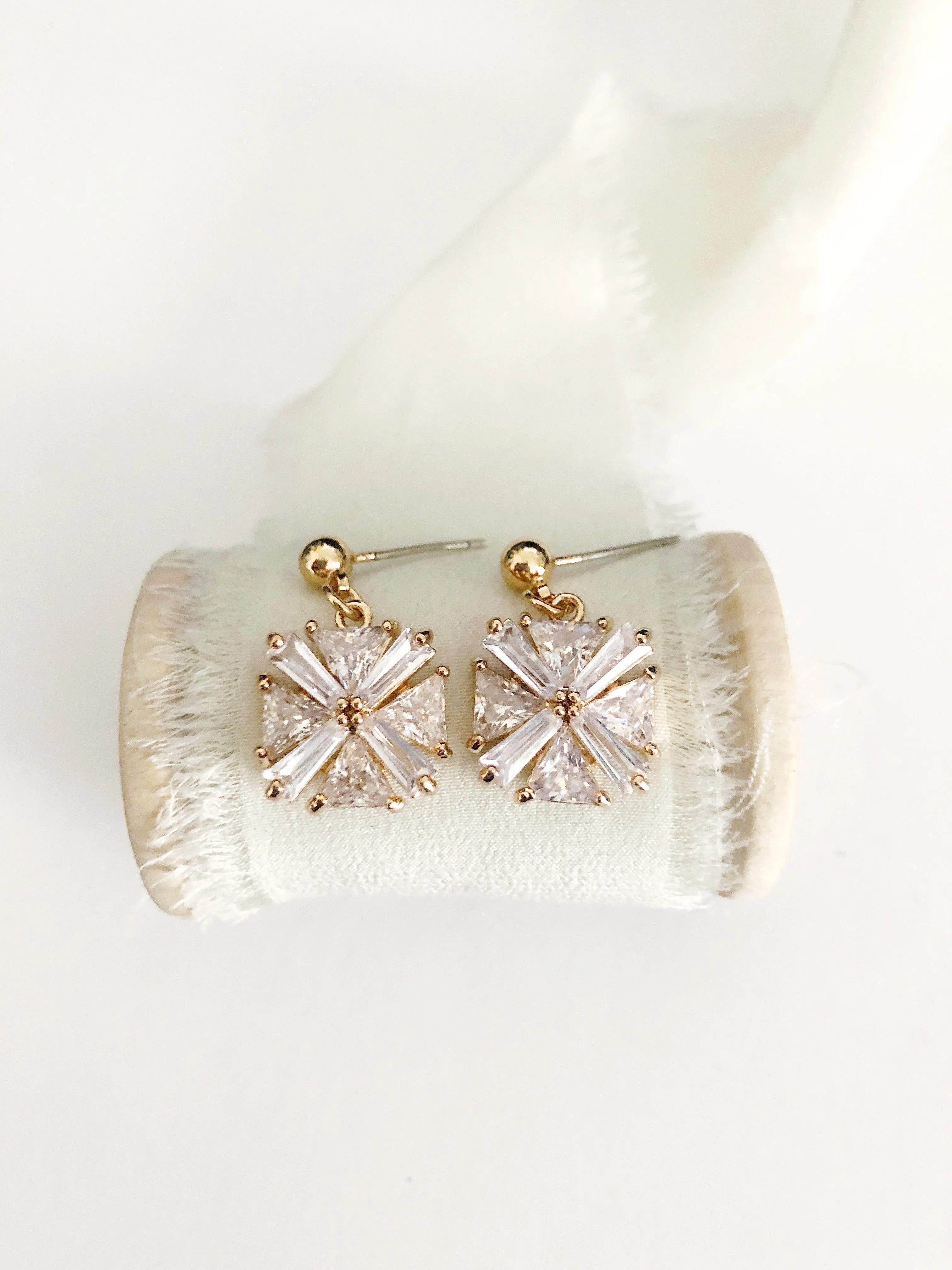 Janey Gold  Simple Wedding Earrings