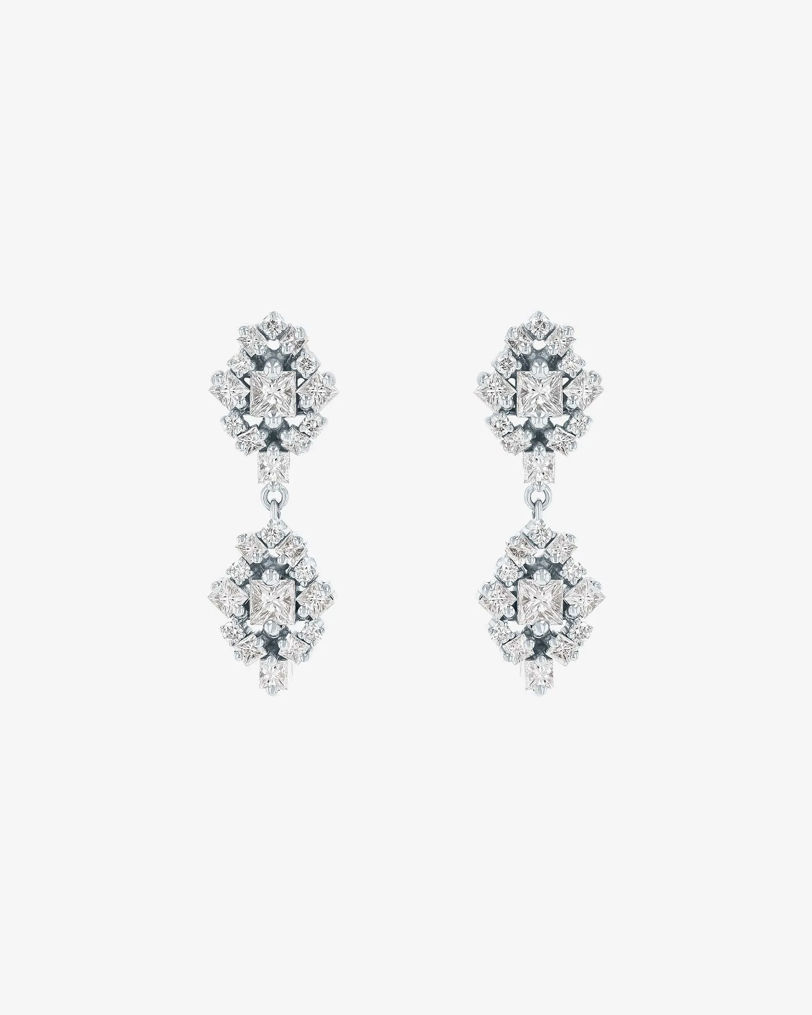 La Fantaisie Double Star Diamond Drop Earrings