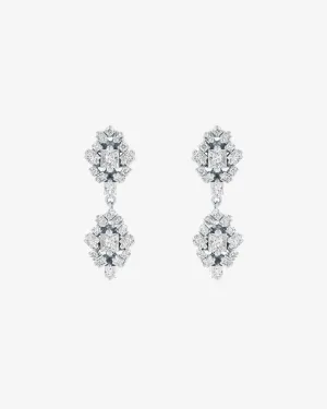 La Fantaisie Double Star Diamond Drop Earrings