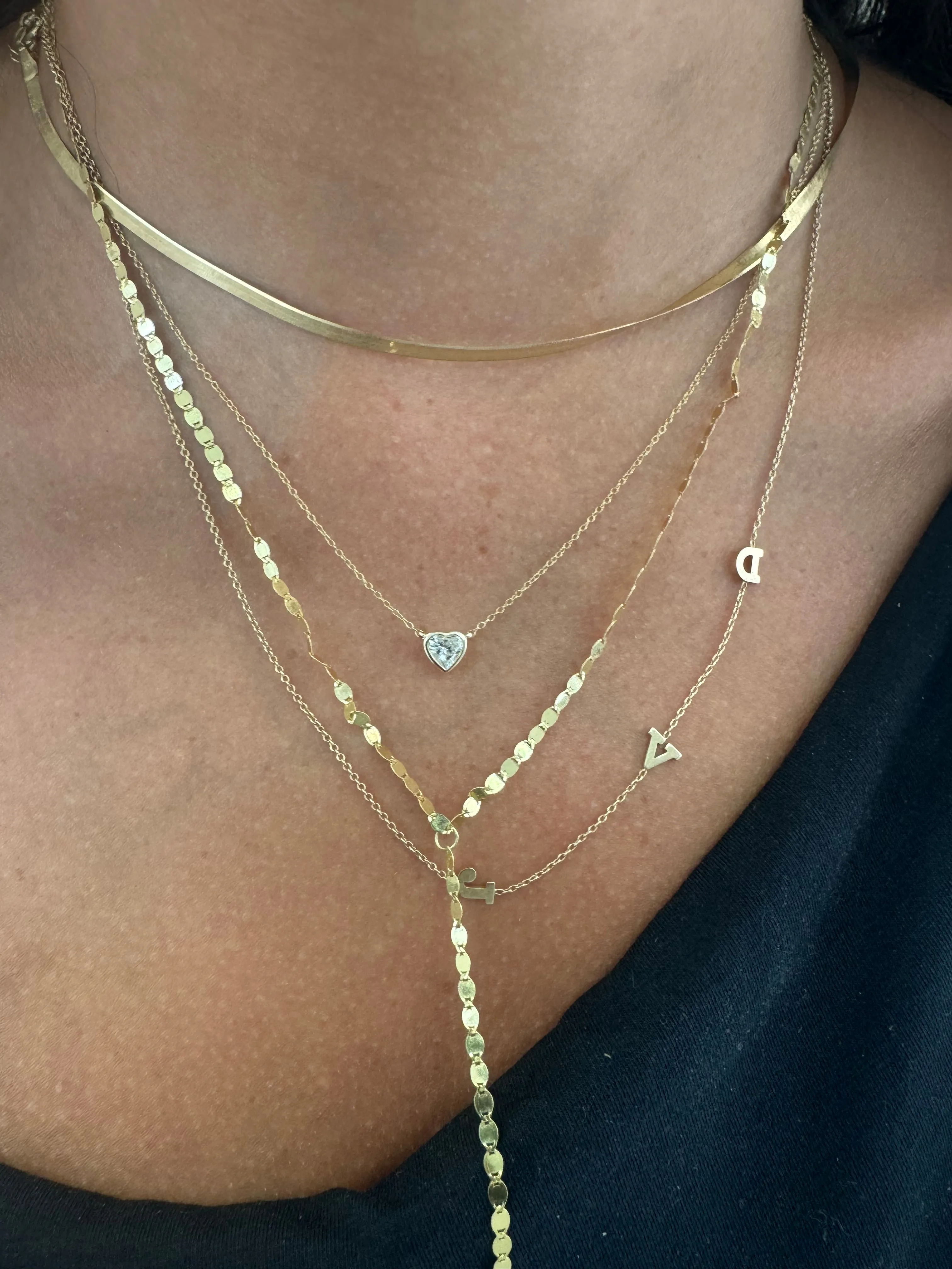 Lab Created 10K Gold Diamond Bezel Heart Necklace