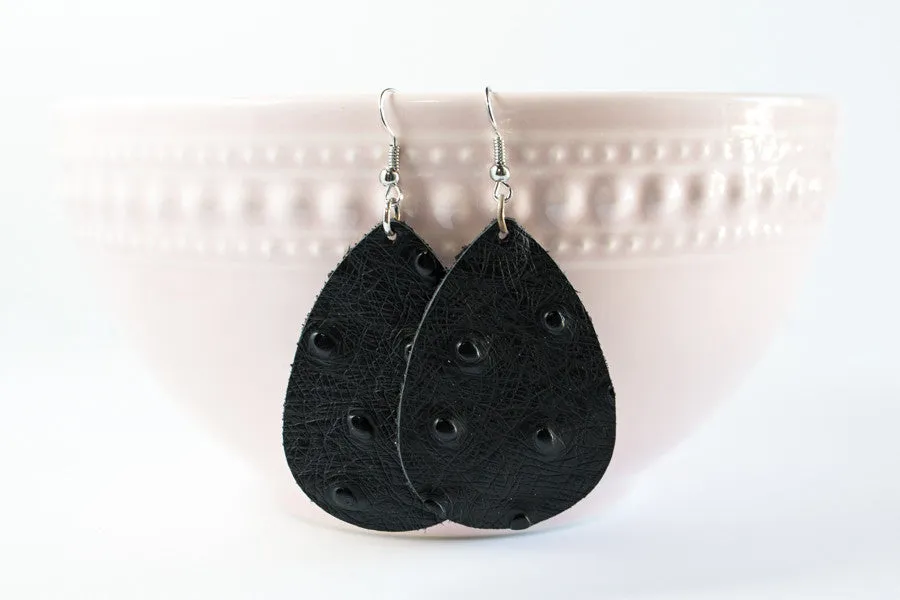 Leather Tear Drop Earrings | 26 Colors