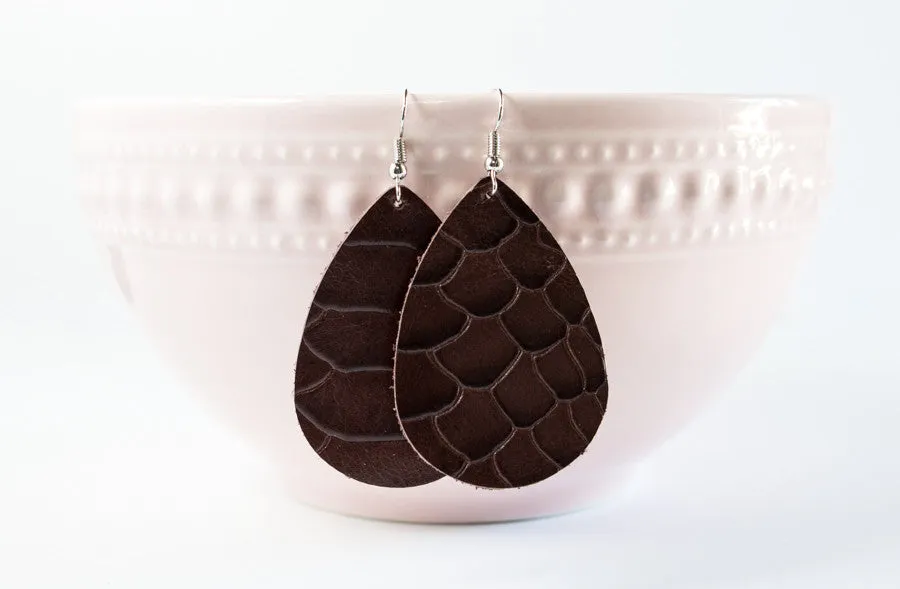 Leather Tear Drop Earrings | 26 Colors