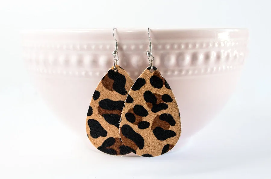 Leather Tear Drop Earrings | 26 Colors