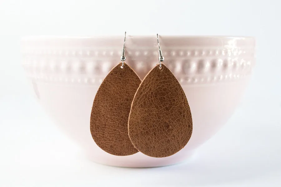 Leather Tear Drop Earrings | 26 Colors